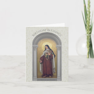 Tarjeta St. Teresa del cumpleaños de Jesús del niño
