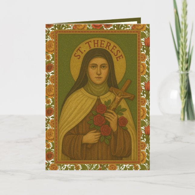 Tarjeta St. Thérèse Amigo, Solo Cuenta El Amor (Anverso)