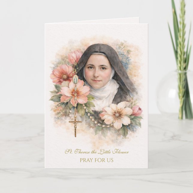 Tarjeta St. Thérèse Holy Rosary “Everything is Grace” (Anverso)