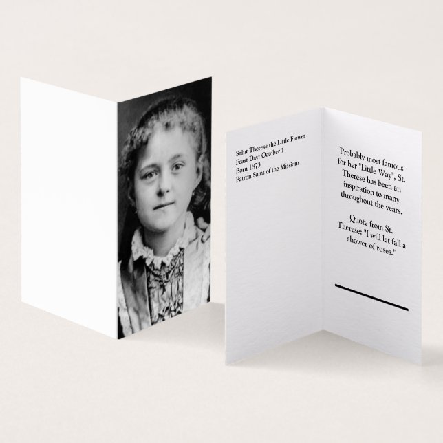 Tarjeta St. Therese la flor pequeña (Interior y exterior)