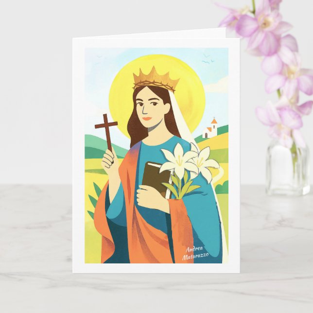 Tarjeta Sta. Catalina de Siena (Orquídea)