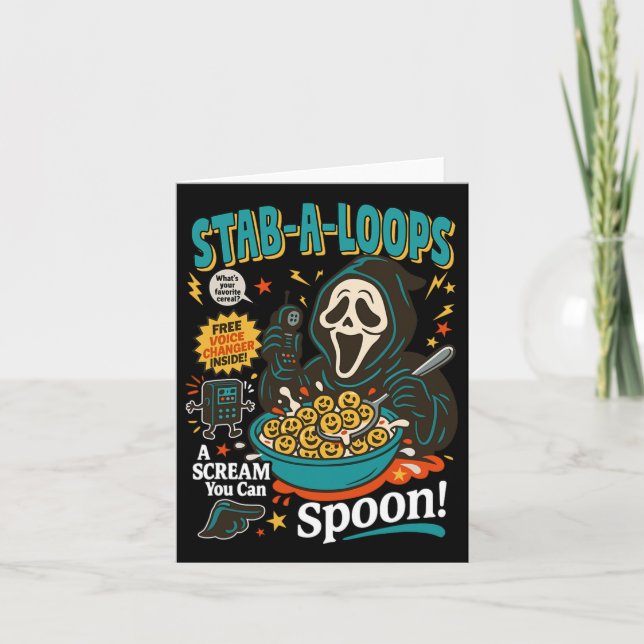 Tarjeta Stab-a-loops Horror Cereal Box Halloween Killer Br (Anverso)