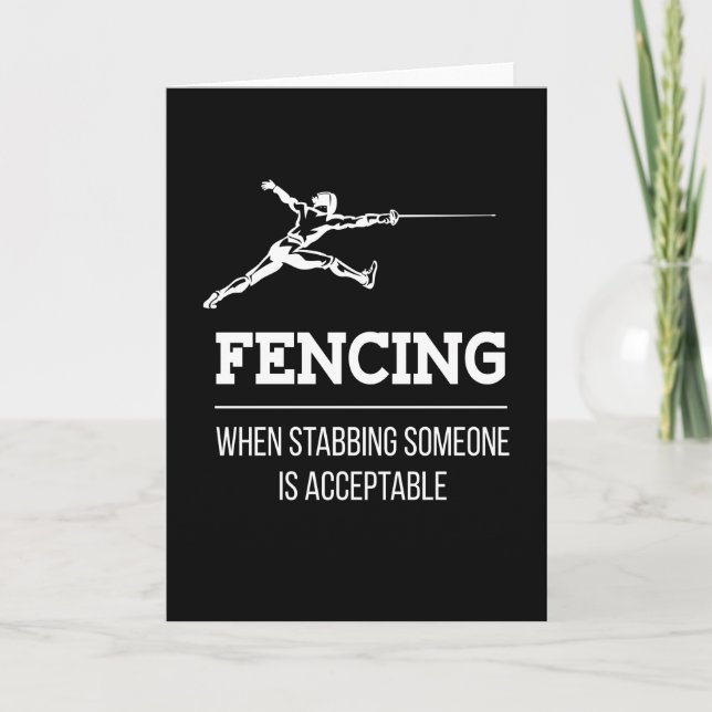Tarjeta Stabbing Someone Fencing Fencer Epee (Anverso)