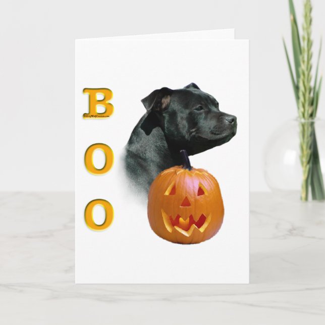 Tarjeta Staffordshire Bull Terrier Boo (Anverso)