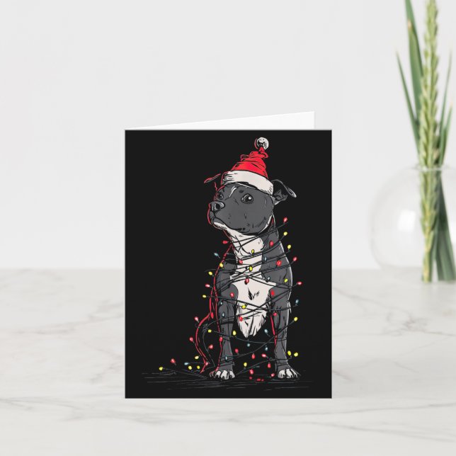 Tarjeta Staffordshire Bull Terrier Christmas Graphics Dog  (Anverso)