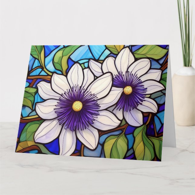 Tarjeta Stain glass art lilikoi passionfruit (Anverso)