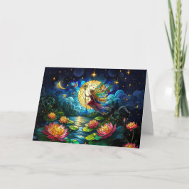 Tarjeta Stained Glass Moonlight Flight Fairy