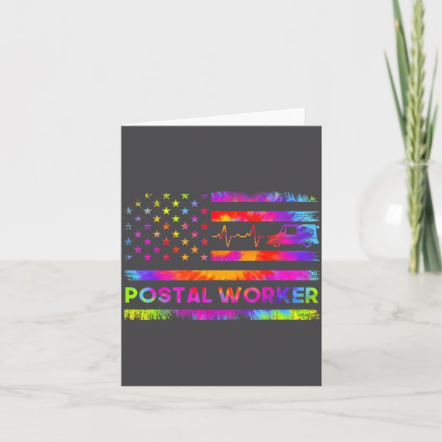 Tarjeta Stal Worker Tie Dye Proud Mail Carrier Mail Lady P (Anverso)