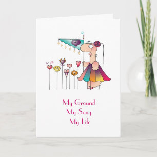 Tarjeta STAND, SING, LIVE!, de April Greet Card