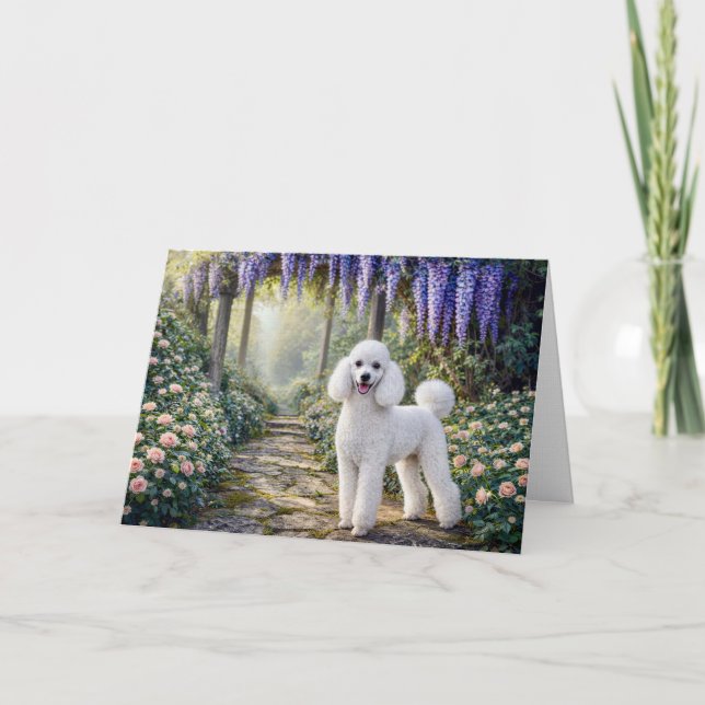 Tarjeta Standard Poodle Garden Blank Card (Anverso)