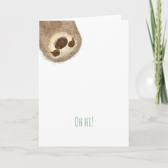Tarjeta Stanley sloth '¡oh hola!' (Anverso)