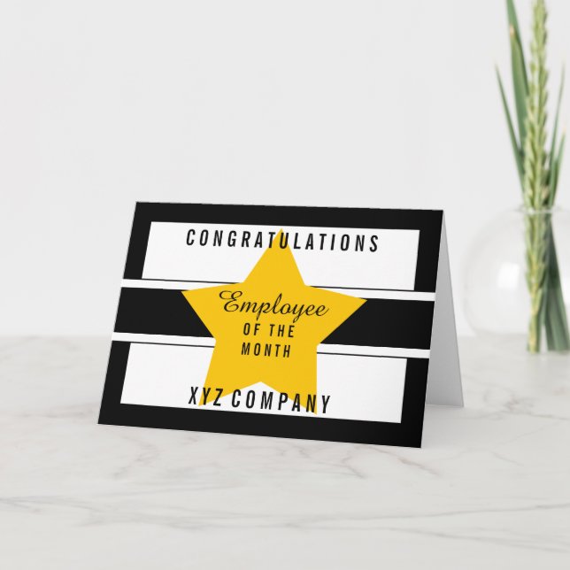 Tarjeta Star felicita a empleado del mes | En blanco (Anverso)