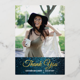 Tarjeta Stardust Blue Relieve metalizado Foto Grad