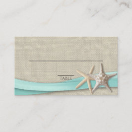 Tarjeta Starfish and Ribbon Place Aqua