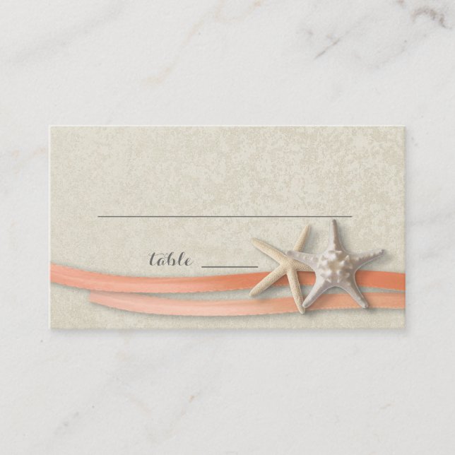 Tarjeta Starfish and Ribbon Place Coral (Anverso)