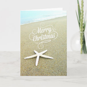 Tarjeta Starfish para los Navidades de la playa de