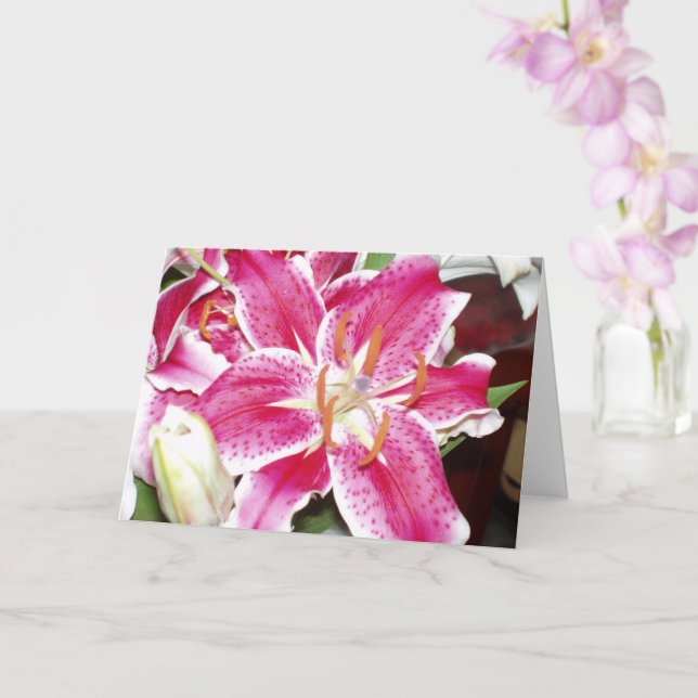 Tarjeta Stargazer Lilies Blank Inside (Orquídea)