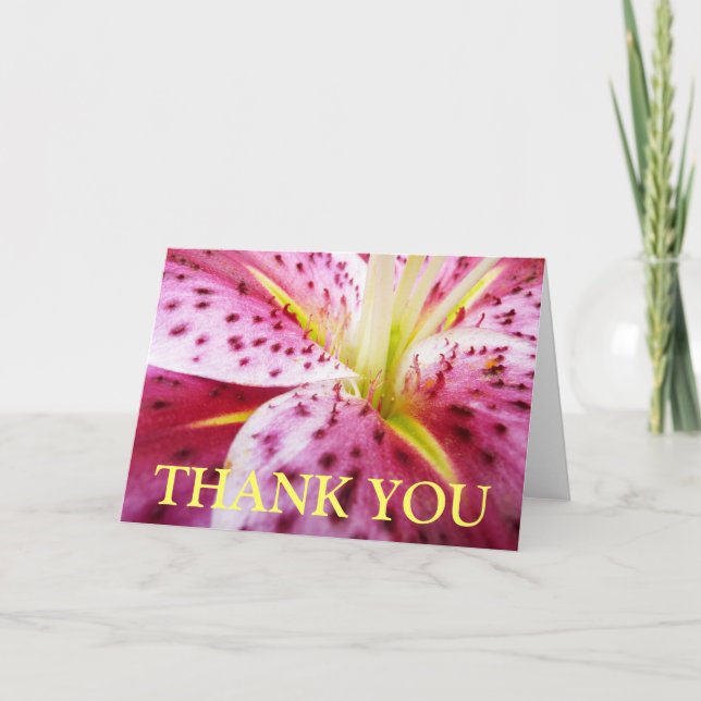 Tarjeta Stargazer Lily Gracias (Blank Inside) (Anverso)