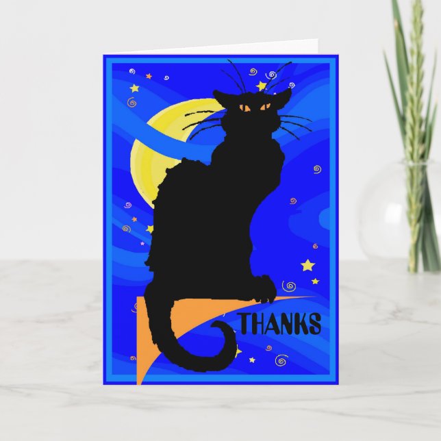 Tarjeta Starry Night Black Cat GRACIAS (Anverso)