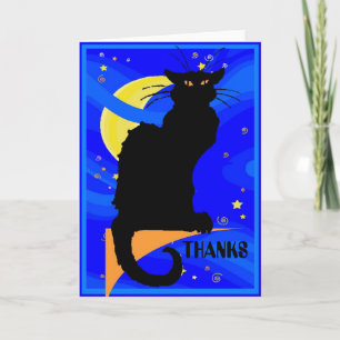 Tarjeta Starry Night Black Cat GRACIAS