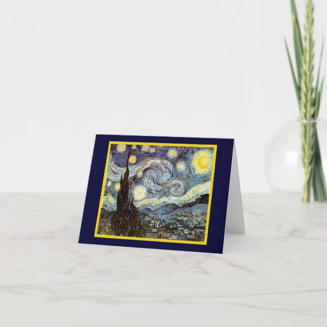 Tarjeta Starry Night Van Gogh Bella Artes (Anverso)