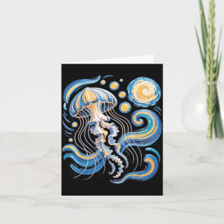 Tarjeta Starry night van gogh jellyfish scuba diving surf