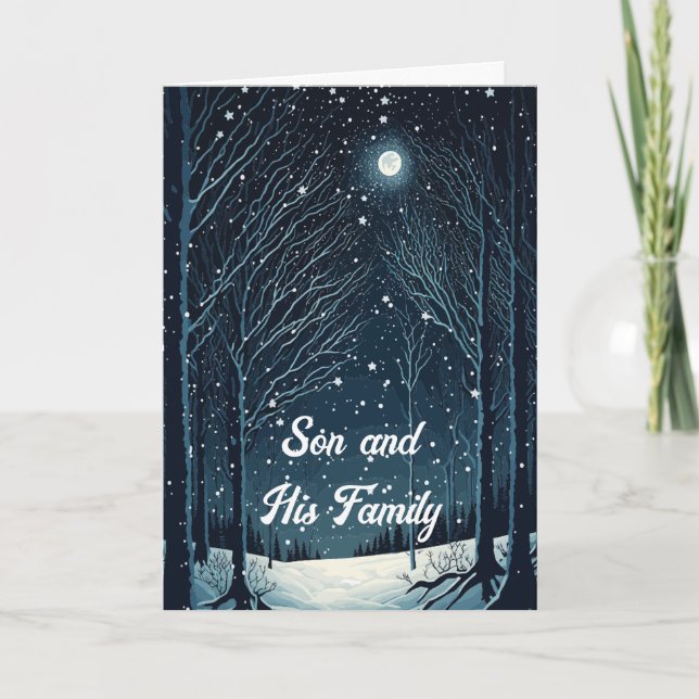 TARJETA STARRY NOCHE NAVIDADES PARA HIJO Y FAMILIA (Anverso)