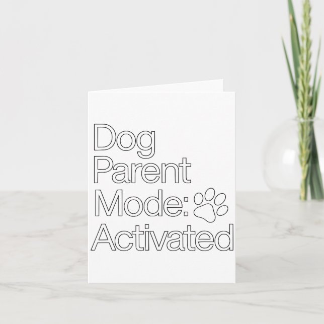 Tarjeta Stay At Home Dog Parent _ Dog Parent Mode Activate (Anverso)