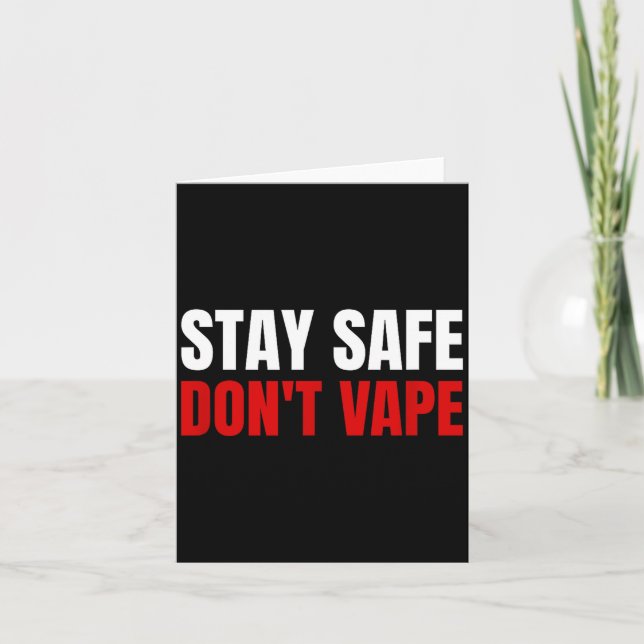 Tarjeta Stay Safe Don't Vape Anti-vang  (Anverso)