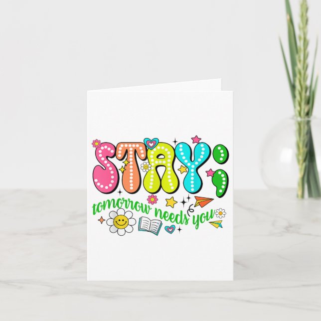 Tarjeta Stay Tomorrow Necesita un premio para la prevenció (Anverso)