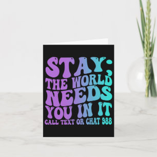 Tarjeta Stay Tomorrow Te necesita la prevención del suicid