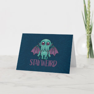 Tarjeta Stay Weird Cute Cthulhu Monster
