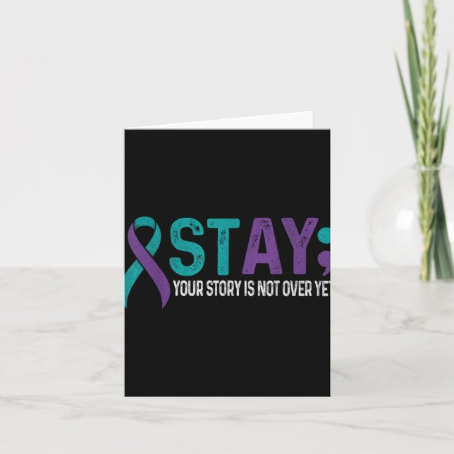 Tarjeta Stay Your Story Is Not Over Yet Suicide Prevention (Anverso)