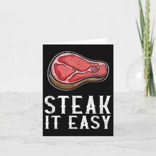 Tarjeta Steak It Easy Funny Bbq Barbecue Fumador de carne 