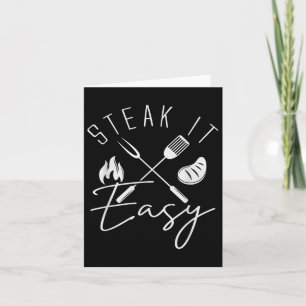 Tarjeta Steak It Easy Funny Bbq Grilling Padres Day Memor