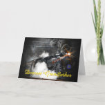 Tarjeta Steam Train Grandfather Birthday card<br><div class="desc">Grandfather Birthday greeting card - Classic steam train Birthday card showing steam locomotive,  an impressive photo showing a vintage era steam train billowing smoke and steam with running lights. Greeting inside reads "Wishing you a very Happy Birthday with all our love and best wishes".</div>