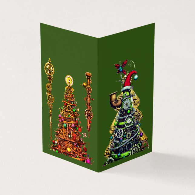 Tarjeta Steampunk Christmas Trees (Exterior)