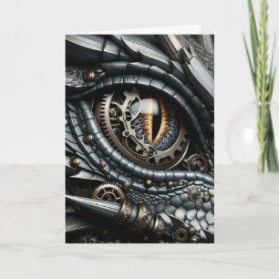 Tarjeta Steampunk Dragon Oye Closeup Flirty