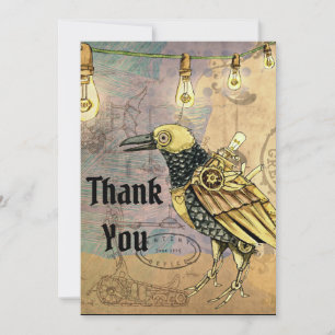 Tarjeta Steampunk Raven Gracias