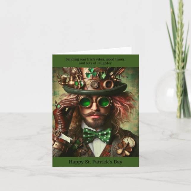Tarjeta Steampunk St. Patrick's Day (Anverso)