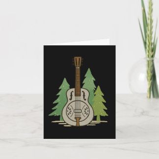 Tarjeta Steel Dobro Forest Rustic Music Lover Art 