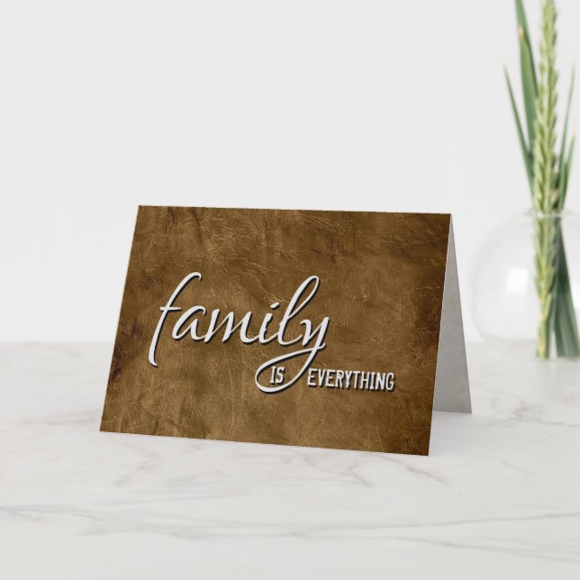 Tarjeta Step Brother Birthday Brown Leather (Anverso)