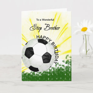 Tarjeta Step Brother Birthday Soccer Card