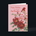 Tarjeta Step Daughter Birthday Peonies<br><div class="desc">Un delicioso ilustracion de peonías rosadas y rojas para desear a tu hijastra un feliz cumpleaños. Esta carta está llena de amor,  y elegante y elegante al mismo tiempo.</div>