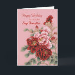 Tarjeta Step Daughter Birthday Peonies<br><div class="desc">Un delicioso ilustracion de peonías rosadas y rojas para desear a tu hijastra un feliz cumpleaños. Esta carta está llena de amor,  y elegante y elegante al mismo tiempo.</div>