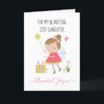Tarjeta Step Daughter cumpleaños chicas de hadas rosadas<br><div class="desc">Una adorable tarjeta de cumpleaños con las hadas más bonitas que puedes personalizar con el nombre de tu hijastra. La colección de hadas de cumpleaños es perfecta para las niñas que adoran criaturas mágicas. Puede elegir entre dos tipos de tarjetas. Puede elegir entre papel de brillo sedoso o papel mate....</div>