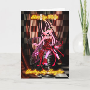 Tarjeta Step Daughter cumpleaños con Moonies Cutie Pie Gót