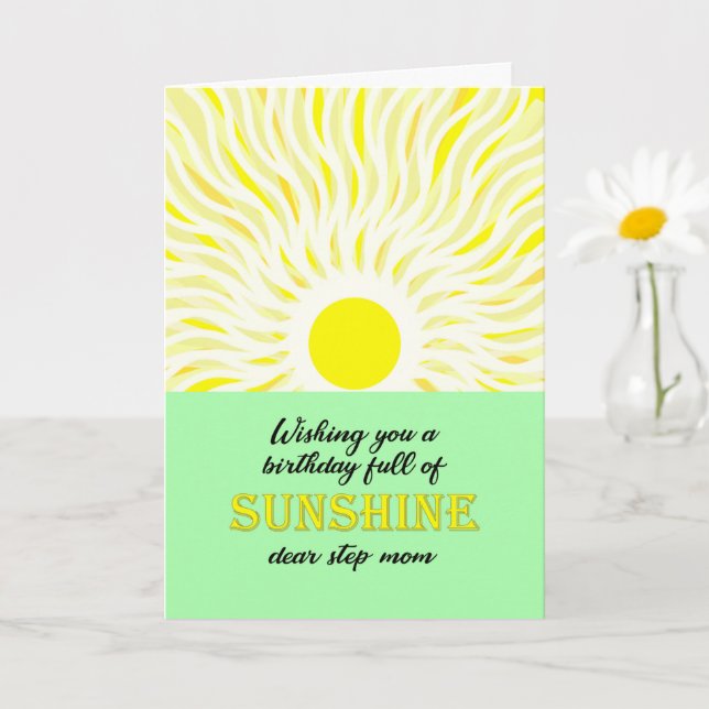 Tarjeta Step Mom Birday Bright Sunshine Card (Planta pequeña)
