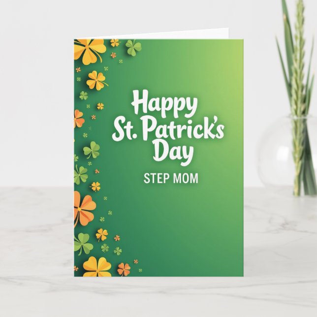 Tarjeta Step Mom St Patricks Day Card (Anverso)