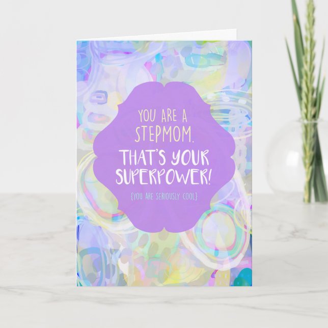 Tarjeta Step Mom Superpower Mother's Day Card (Anverso)